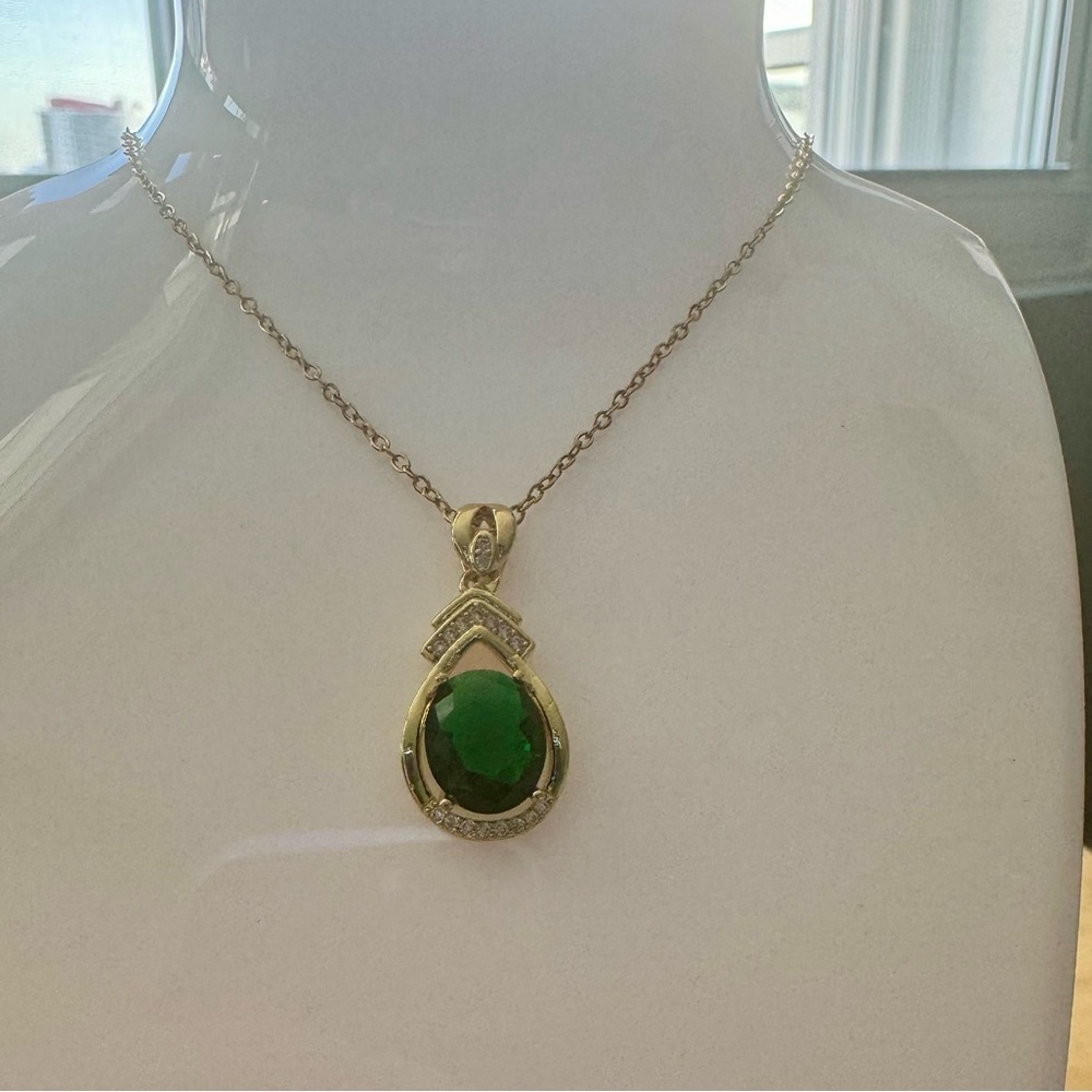 Emerald Crystal Pendant Made with Authentic Swarovski Crystals